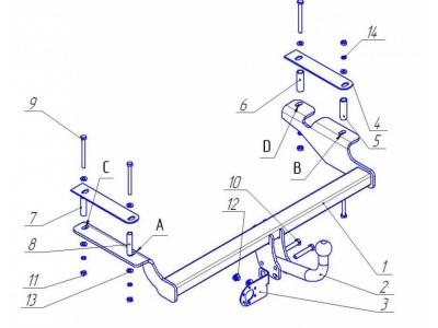 Фаркоп Avtos для Chevrolet Aveo 2006-2012 CV 06
